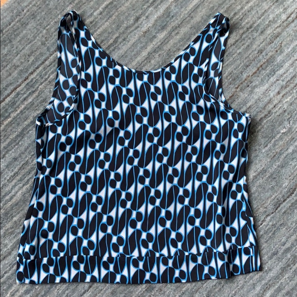 Stylish Blue Patterned Women's Top - Picture 9 of 12